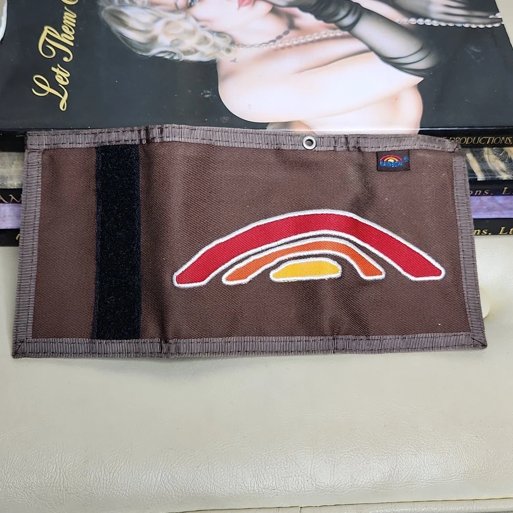 NWOT Rainbow Of California Tri-Fold Wallet W/ Velcro Closure, Zipper Coin Pouch
